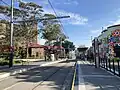 Light rail stop on the street