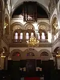 View of the entrance and of the organ