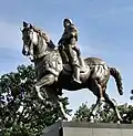 The right side of the staute