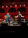 Toquinho and Camilla Faustino, during a show in Piacenza, July 27th, 2022