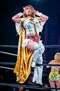 Tam Nakano with the pink belt
