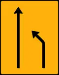Π-70 Temporary right lane closed ahead