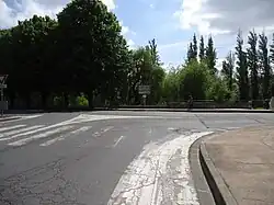 Location of the end of the tram line, beyond the Melun-Ville terminus station, near Almont.