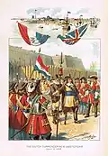 The Dutch surrender New Amsterdam in 1664