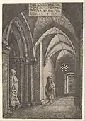 The entrance hall of the Regensburg Synagogue, Albrecht Altdorfer, 1519