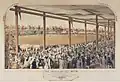 The grand cricket match: England v New South Wales, Outer Domain, Sydney, Jan. 29, 30, 31 & 1 Feb. 1862; watercolour.
