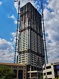 The tower under construction in 2018