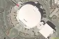 An aerial view showing the connected Cox Pavilion
