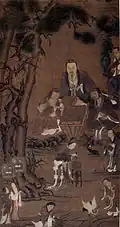 Three Daoist Figures Playing the Game of Go by Zhushi