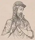 Tibia vasca. Like the tibia obliqua but shorter, body made from reed or cane, mouthpiece perpendicular to body at the end, reed mouthpiece shaped to modulate tones.[2]