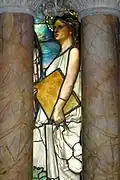 A personification of Law connects Music and Religion.