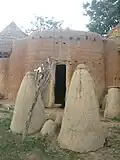 The entrance of a Tammari house, with twin altars