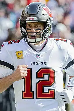 Portrait of Tom Brady in his uniform