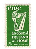 Tóstal commemorative 2&nbsp;1/2d stamp from 1953