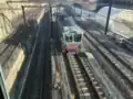 An eastbound Blue Line train departing Tower City
