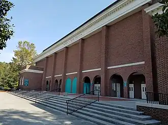 Front entrance to Trask Coliseum