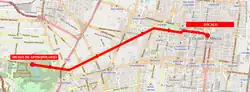A map showing the route of the March of Silence in 1968 from Museo de Antropologia to Zocalo
