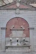 Ancient baroque fountain Tre Kanojvet in the shape of temple (1608)