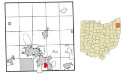 Location of McDonald in Trumbull County, Ohio.