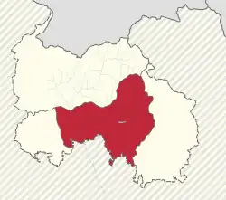 Location of Tskhinvali District in South Ossetia