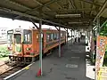 The Tsugaru Railway Line platform in August 2010