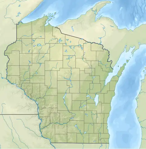 Map showing the location of Wyalusing State Park