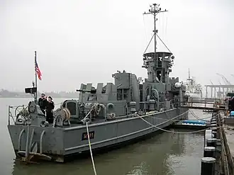 Sailors on the afterdeck of HTMS&nbsp;Nakha.