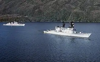 USS O'Bannon and USS Dahlgren on 1 September 1991