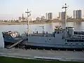 The captured USS&nbsp;Pueblo vessel moored on the Taedong (now tied up on the Botong River beside the Victorious Fatherland Liberation War Museum)