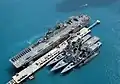 JS Hamagiri, USS&nbsp;Essex, JS&nbsp;Myōkō, JS&nbsp;Shimakaze and JS&nbsp;Natsushio at Okinawa on 28 February 2003.