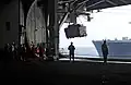 Moving pallets into the hangar of USS&nbsp;Enterprise, 2010