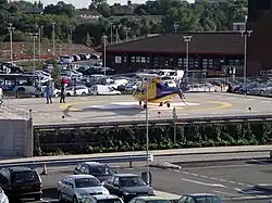 The main helipad at University Hospital Coventry in England