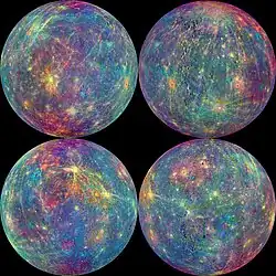 MASCS spectral scan of Mercury's surface.