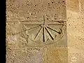 Tide dial of Notre Dame in Uzeste, France
