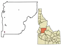 Location of Smiths Ferry in Valley County, Idaho.