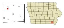 Location of Leando, Iowa