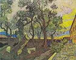 A Corner of Saint-Paul Hospital and the Garden with a Heavy, Sawed-Off Tree 1889 Museum Folkwang, Essen, Germany (F660)