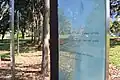 Inscription Text on Glass Panel