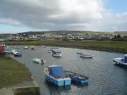 Velator Quay. looking back up the River Caen towards East Hill, Braunton