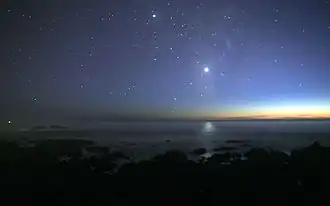 The planet Venus, bright against the night sky