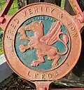 Fred Verity & Sons signature on a hand lawn roller