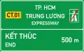 453a: Distance indication to the end of expressway.