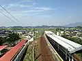 A view of the station platforms, looking towards the north.