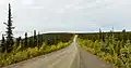 View of the non-paved road in Yukon.