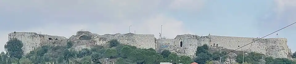 View of Toron des Chevaliers in Tibnin from the western quarter of the village..