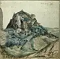 View of the Arco Valley in Tyrol, 1495, watercolour with highlights, 22.3&nbsp;×&nbsp;22.2&nbsp;cm, Louvre, Paris