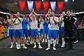 Czech national team after winning the semifinal at the 2022 World Championship