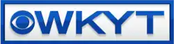 In a white box trimmed in blue, a blue CBS eye logo next to blue letters W K Y T in an extended sans serif.