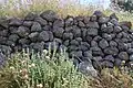 Wall at ruin near En el-Kezbe