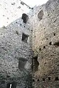 Interior of the tower with holes for the floors visible